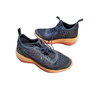 Nike Lunar Elite Sky Hi Women's Size 8.5 Gray Orange Wedge Shoes 631376-008